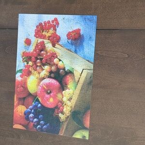 300 Piece Market Fruit Puzzle 16" Wide and 11" Tall Apples Grapes Hobby